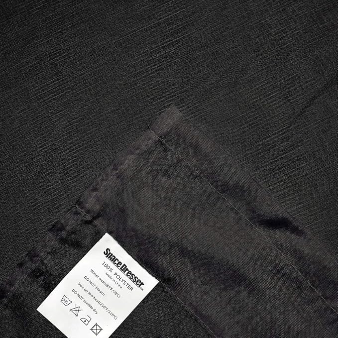 SpaceDresser Black Sheer Curtains 4 Panels Rod Pocket Semi-Sheer Curtain 45 Inches Long Light Filtering Voile Window Drapes for Bedroom Living Room Kitchen, Each 52W x 45L