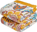 MSGKV Boho Throw Blanket 60"x80" Floral Cotton Blanket for Bed Couch Spring Breathable Lightweight Farmhouse Twin Blankets Home Decor Muslin All Seasons
