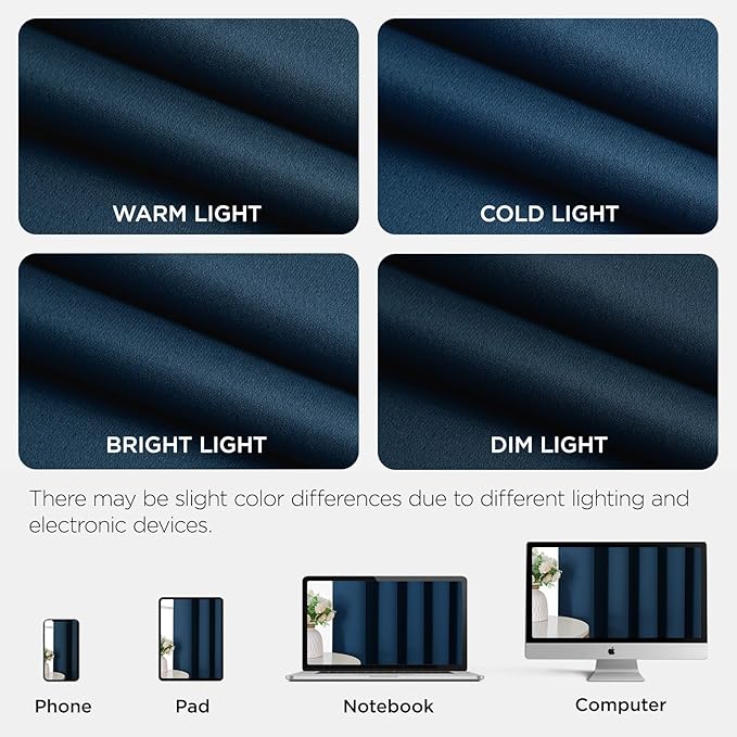Joydeco Blackout Door Curtain for Doorway Privacy 78 Inches Long, Grommet Closet Curtain for Open Closet, Room Divider for Bedroom Living Room (Navy Blue, 40Wx78L, 1 Panel)