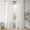 Nanspring Natural Linen Curtains 108 Inches Long for Living Room Light Filtering Sheer Curtains Back Tab and Rod Pocket Farmhouse Floor to Ceiling Curtain for Bedroom High Window 52x108, 2 Panels
