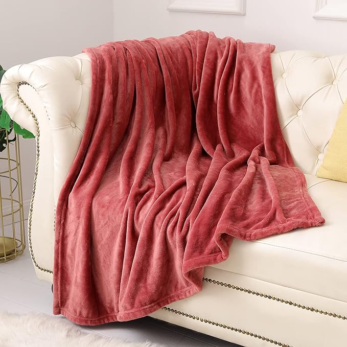 KMUSET Fleece Blanket Twin Size Coral Lightweight Super Soft Cozy Luxury Bed Blanket Microfiber