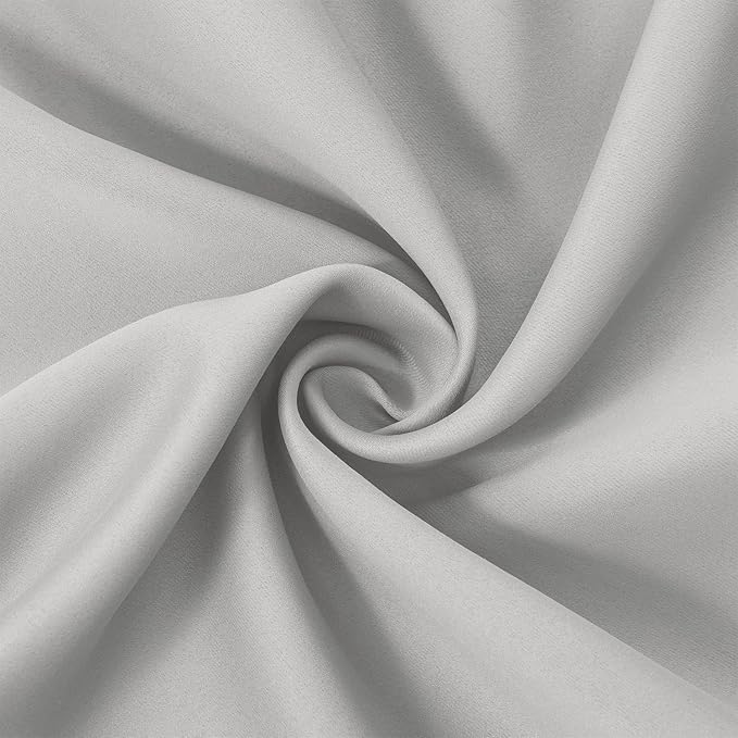 LEMOMO Light Grey Blackout Curtains 42 x 63 Inch Length/Set of 2 Curtain Panels/Thermal Insulated Room Darkening Blackout Curtains for Bedroom