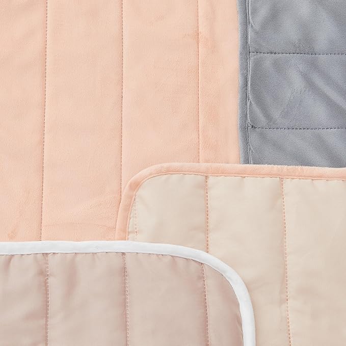 Great Bay Home Velvet Recliner Cover - Washable Slipcover Furniture Protector with Elastic Straps - Furniture Cover for Dogs, Kids, and Pets - Stitched Detail (Peach)
