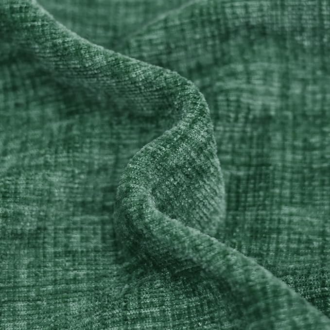 CaliTime Christmas Throw Pillow Covers Decorative 20 X 20 Inches Pack of 2 Cozy Chenille Cushion Cases for Couch Sofa Bed Living Room Home Dark Green