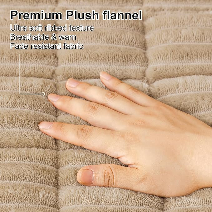 Smiry Couch Cover for Dogs Washable, Non Slip Fuzzy Pet Couch Covers for 3 Cushion Sofa Pet Friendly, Thick Soft Sofa Slipcovers Cushion Protector (Khaki, 27.6" x 27.6")
