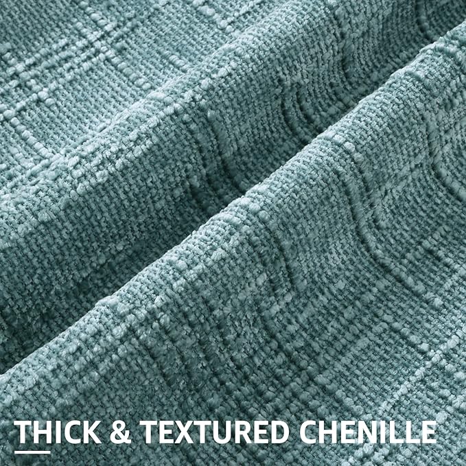 decorUhome Summer Teal Chenille Throw Pillow Covers 18x18 Set of 2 Textured Soft Cozy Slubby Couch Pillow Covers Modern Farmhouse Boho Decorative Pillow Cases for Bed Sofa Living Room
