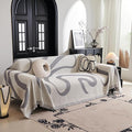 MYSKY HOME Boho Couch Cover Super Soft Couch Covers for 2-3 Cushion Couch Sofa, Modern Grey Jacquard Sofa Slipcover Loveseat Futon Cover, Couch Covers for Sectional Sofa, 71" x 134", Grey Curve