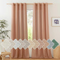 NICETOWN Thick Linen Textured Curtains for Large Windows, Grommet Privacy with Light Filtering Flax Linen Blend Drapes for Bedroom/Living Room, Terracotta, W55 x L108, Set of 2