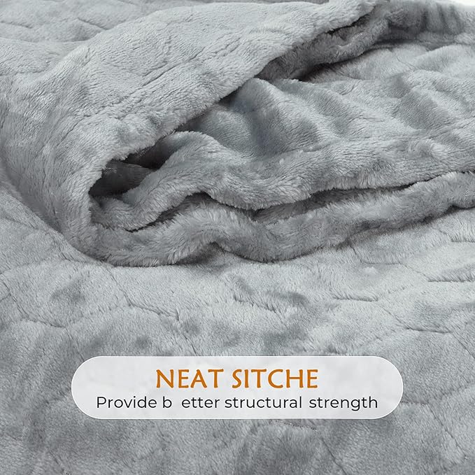 TOONOW Fleece Blanket Twin Size -320GSM Lightweight Fuzzy Soft Textured Flannel Blankets for Couch, Sofa, Bed, 60x80 inchs,Light Grey