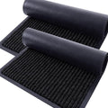 OLANLY Front Door Mat Indoor Outdoor Entrance, 2-Pack 59 x 34 Inch, Waterproof Heavy Duty Doormat, Fade Resistant, Low Profile, Easy Clean Patio Porch Welcome Floor Mats for Entry, Black