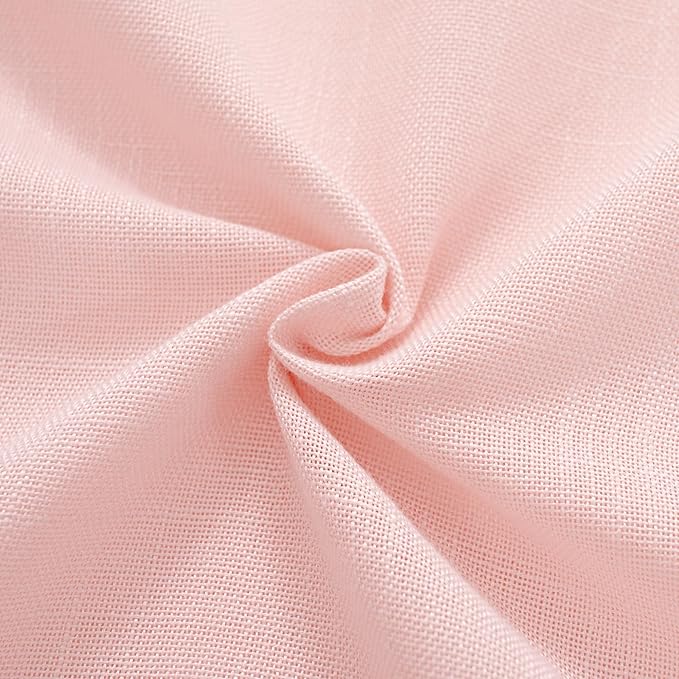 Light Pink Linen Back Tab Curtains 102 Inches Long for Living Room 2 Panels Set Neutral Modern Farmhouse Rod Pocket Light Filtering Semi Sheer Window Curtains for Kids Bedroom Pink Decor