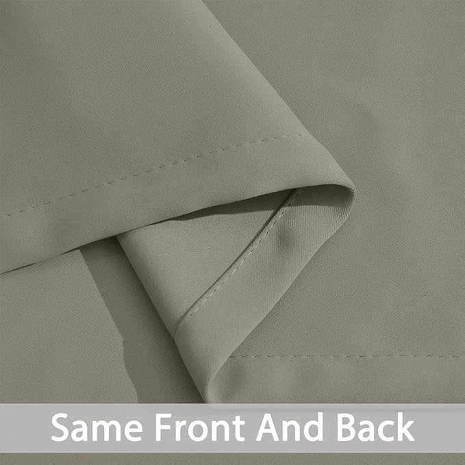 Yakamok Premium Room Darkening Thermal Insulated Curtains for Bedroom/Living Room - Classic Grommet Top (2 Panels, Taupe, 38 Inch by 84 Inch)