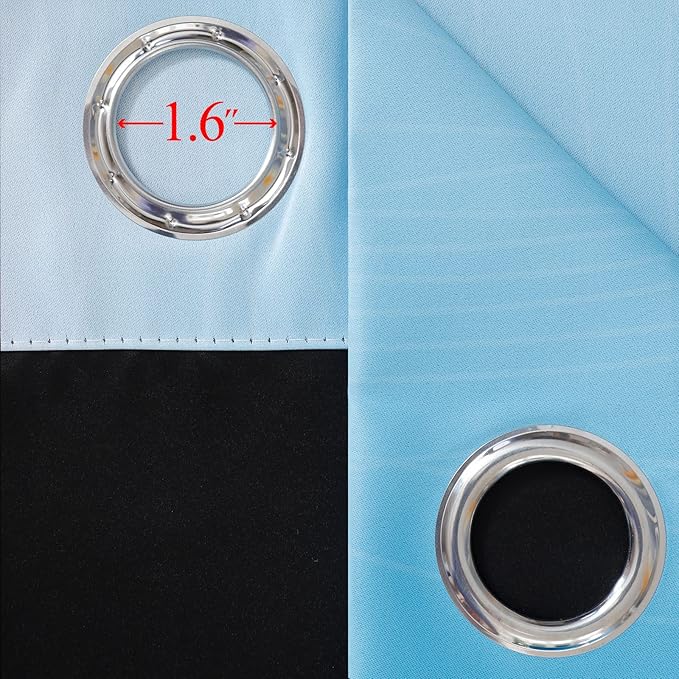Ombre Pink and Blue Blackout Curtains 54 Inches Long, Full Light Blocking Curtains for Bedroom, Wavy Line Pattern Grommet Thermal Insulated Gradient Drapes for Living Room,52x54 Inch, 2 Panels