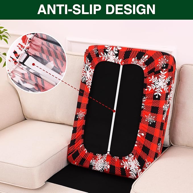 Smiry Printed Couch Cushion Covers, Stretch Soft Couch Covers for Sofa, Washable Non-Slip Sofa Slipcover Furniture Protector for Indoor and Outdoor (3 Pack, Burgundy)