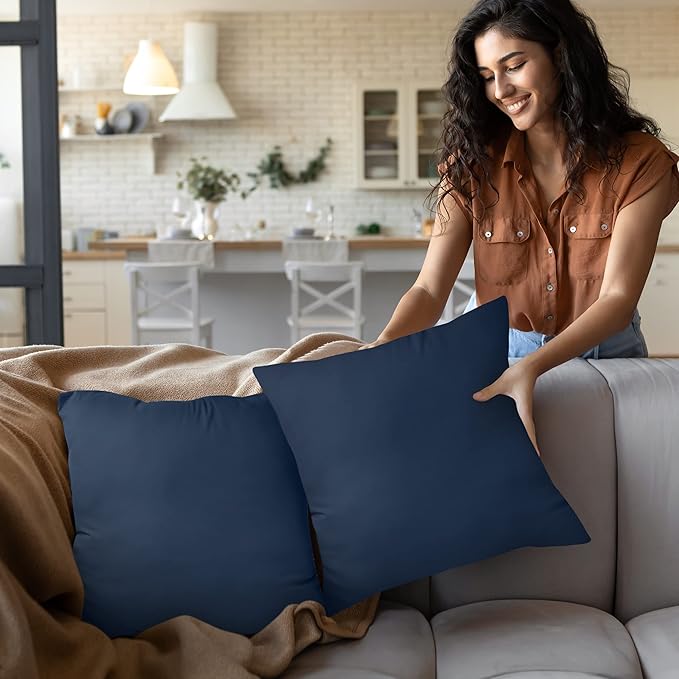 Utopia Bedding 20x20 Pillow Inserts, Set of 2, Navy – Indoor Decorative Throw Pillows for Bed, Sofa & Couch – Soft, Supportive & Fluffy Cushion Inserts
