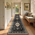 Area Rugs 2'6''x10' Runner Rug Non Slip Washable for Kitchen Hallway Bedroom Beside Laundry Room Bathroom Rug, Floor Carpet, Black Brown Neutral Dark Tan