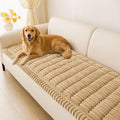 hyha Couch Covers for Dogs Washable, Non Slip Plush Dog Sofa Protectors, Fuzzy Pet Couch Covers for 3 Cushion Sofa Pet Friendly (Camel, 27.6" x 47")