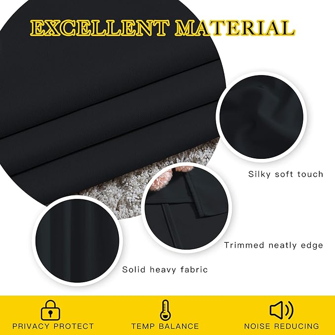 NICETOWN Living Room Black Out Curtains 84 inches Long, Thermal Insulated Window Treatments Solid Grommet Room Darkening Drapes for Bedroom/Kids Room, W40 x L84, 2 Panels
