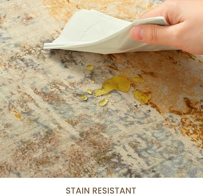 Entrance Rugs Indoor 2x3 Beige Entry Rug Washable Abstract Small Area Rug Non-Slip Low Pile Light Tan Throw Rugs for Entryway, Kitchen Floor, Front Door Indoor Door Mat, Bedroom Bedside