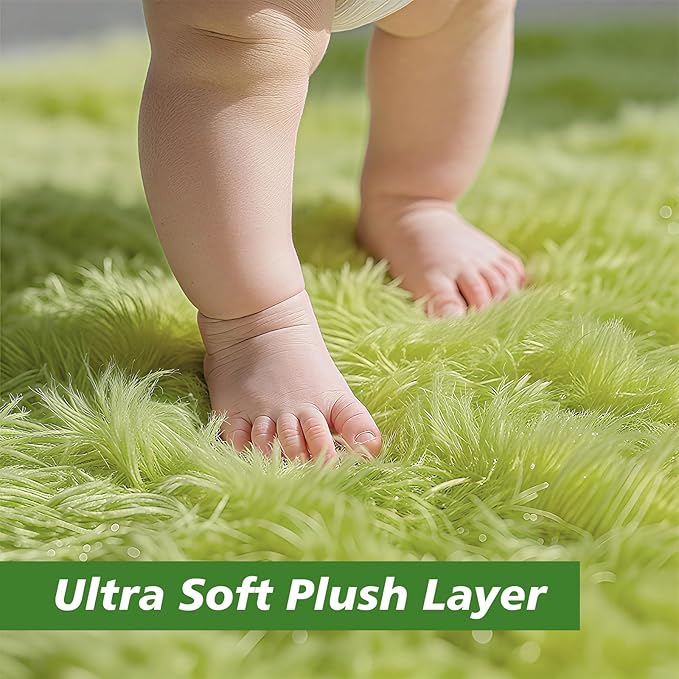 yulidayang Fluffy Round Area Rugs for Bedroom,5'X5'Shag Circle Area Rugs for Living Room,Non Slip Fuzzy Plush Rug for Kids Room Boys Girls Room and Dorm Home Decor Rug