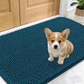 OLANLY Dog Door Mat for Muddy Paws 30x17, Absorbs Moisture and Dirt, Absorbent Non-Slip Washable Doormat, Quick Dry Chenille Mud Mat, Entry Indoor Entryway Carpet for Inside Floor, Atlantic Blue