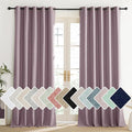 NICETOWN Chaise Mauve Vintage Linen 100% Blackout Curtains for Living Room, Thermal Insulated Curtains 84" Long, Noise Reducing Window Treatment Drapes for Dining Room, 62" Wide Per Panel, Set of 2