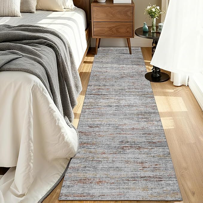 Kitchen Runner Rug 2.5x8 Runners for Hallways，Abstract Washable Runner Rugs Non-Slip Backing Rug Runner, Stain Resistant 8ft Runner Rug,Soft Floor Carpet Rugs for Bedroom，Laundry Room