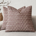Foindtower Set of 2 Decorative Vintage Floral Print Throw Pillow Covers Neutral Modern Farmhouse Cushion Covers Boho Home Decor for Sofa Couch Chair Bedroom Living Room,24×24 Inch,Wine Red