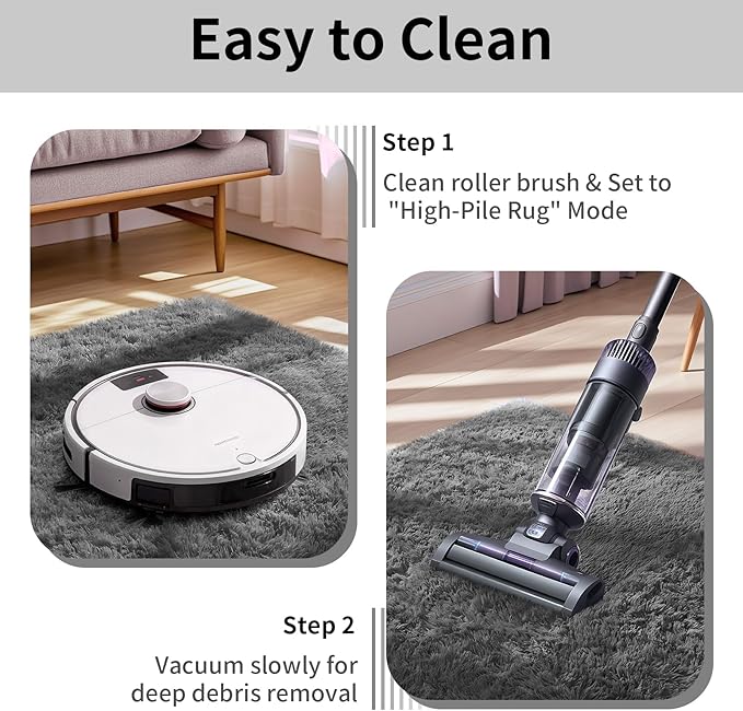 Ophanie 7x9 Area Rugs, Upgrade Non-Slip Fluffy Soft Rugs for Living Room, Large Shag Grey Fuzzy Plush Rug, Gray Shaggy Big Carpets for Bedroom, Kids Boys Girls Dorm Nursery Home Decor Aesthetic