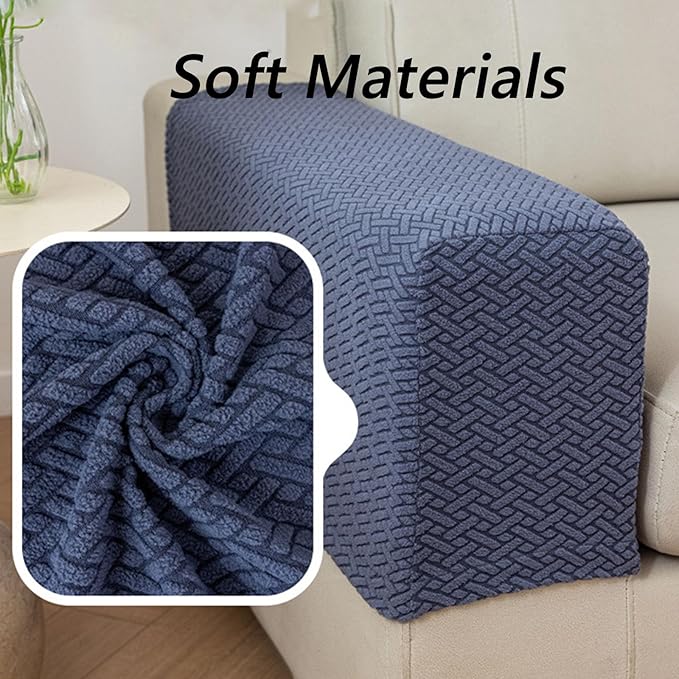 Soothing Home Sofa Covers, Sofa Hero Covers, Wear-Resistant Universal Couch Covers Washable Stretch Sectional Couch Cushion Covers (Brown,Arm Rest Covers 2pcs)