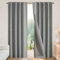Joydeco Linen Blackout Curtains for Bedroom - 100% Light Blocking 1 Panels, Light Grey Drapes 70" W x 90" L, Thermal Insulated Room Darkening Curtains for Living Room, Rod Pocket & Back Tabs