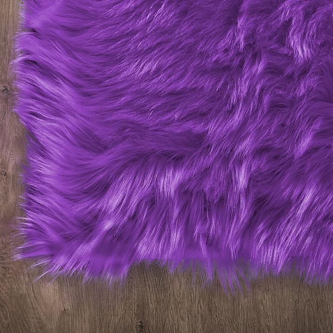 Latepis Fluffy Shag Purple 3x5 Rugs Washable Faux Fur Rug Furry Carpet for Living Room Dorm Floor Rugs Plush Soft Rug Room Decor Rectangle