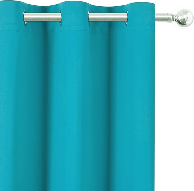 LEMOMO Teal Thermal Blackout Curtains/42 x 72 Inch/Set of 2 Panels Room Darkening Curtains for Bedroom