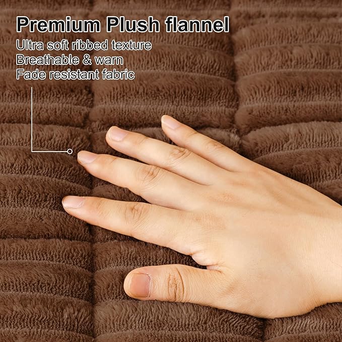Smiry Couch Cover for Dogs Washable, Non Slip Fuzzy Pet Couch Covers for 3 Cushion Sofa Pet Friendly, Thick Soft Sofa Slipcovers Cushion Protector (Brown, 27.6" x 70.9")