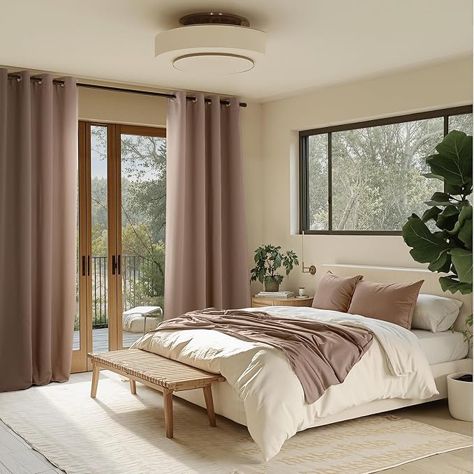 NICETOWN Room Darkening Draperies Curtains Panels, 2 Panels Cappuccino W52 x L84