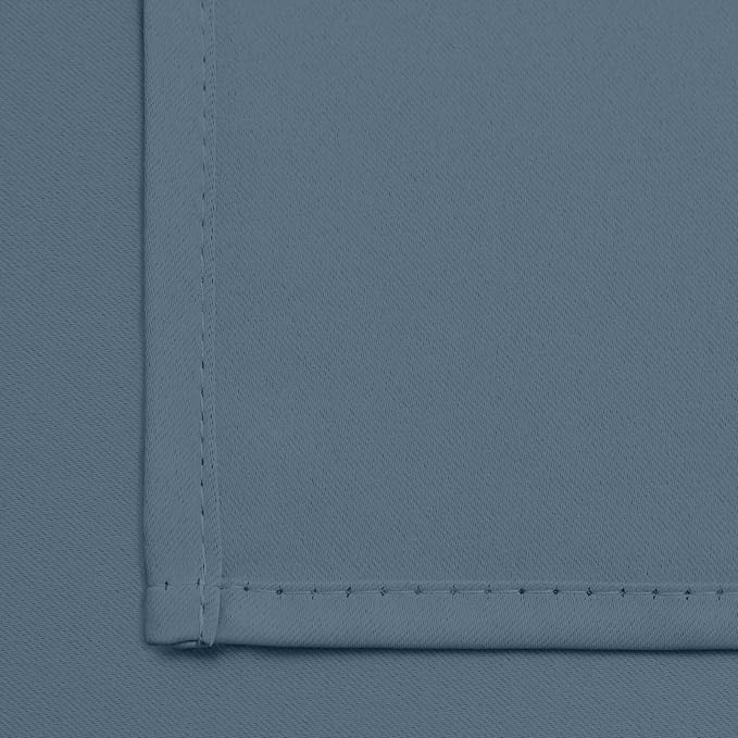 Yakamok Blackout Curtains 72 Inch Length for Bedroom, Light Blocking Drapes Room Darkening Thermal Insulated Solid Grommet Panels for Living Room, (52Wx72L, Stone Blue, 2 Panels)