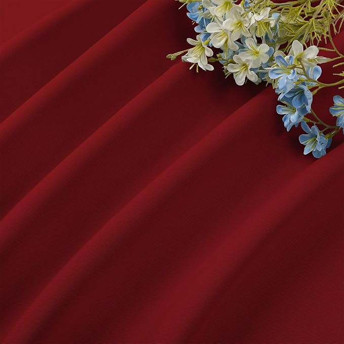 CUCRAF Red Blackout Curtains 45 inch Length 2 Panels Set, Rod Pocket Room Darkening Drapes for Bedroom Living Room, Insulated Thermal Light Blocking Window Curtain (W52 x L45 Inch)