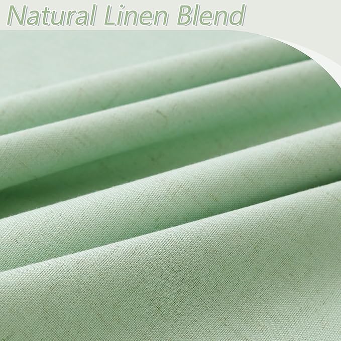 Guken 100% Blackout Curtains 72 Inch Length 2 Panels Set for Living Room Bedroom Back Tab Thermal Insulated Black Out Linen Drapes Room Darkening Window Curtains 72 Inches Long,Aqua Green