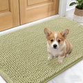 OLANLY Dog Door Mat for Muddy Paws 24x16, Absorbs Moisture and Dirt, Absorbent Non-Slip Washable Doormat, Quick Dry Chenille Mud Mat for Dogs, Entry Indoor Entryway Carpet for Inside Floor, Vanilla