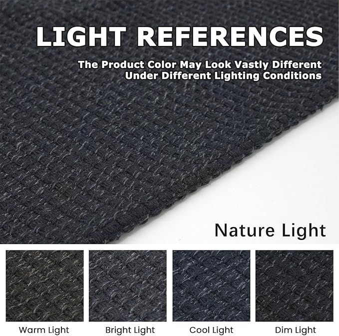 KOZYFLY Extra Long Runners for Hallways 3x16 ft Washable Kitchen Runner Non Slip Rubber Backed Hallway Rug Cotton Entryway Runner Rug Floor Carpet for Indoor Hall, Kitchen, Stair, Black/Dark Grey