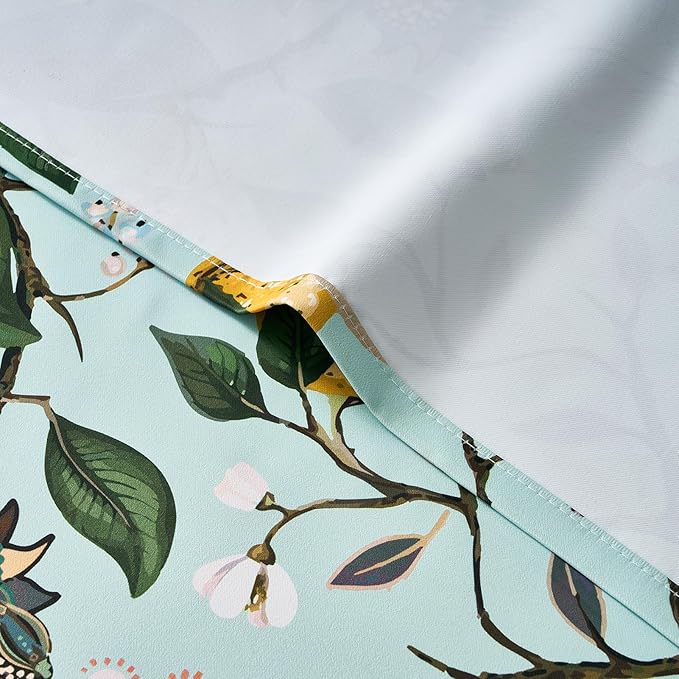 Topfinel Mint Green Curtains 63 Inch Length 2 Panels Cottagecore Tropical Sage Leaf Flower Hummingbird Lemon Patterned Energy Efficient Grommet Cute Green Drapery Treatment Nursery Classroom