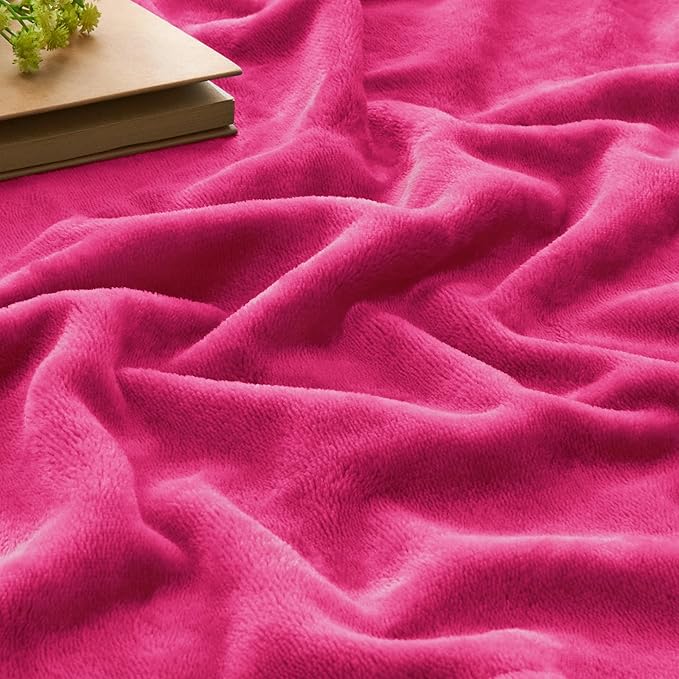 BEDELITE Fleece Blanket Hot Pink Valentines Throw Blanket for Couch & Bed, Luxury Plush Cozy Fuzzy Blanket 50" x 60", Super Soft Warm Lightweight Throw Blanket for Travel Camping