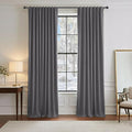 PONY DANCE Blackout Curtains 84 inches Long 2 Panels Set - Thermal Insulated Back Tab/Rod Pocket Drapes for Bedroom and Living Room, 52 Inches Wide, Gray