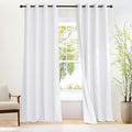 NICETOWN White 100% Blackout 90 inch Curtains for Bedroom, Grommet Full Blackout Window Treatments Heat Blocking for Living Room, W46 x L90, 2 Panels