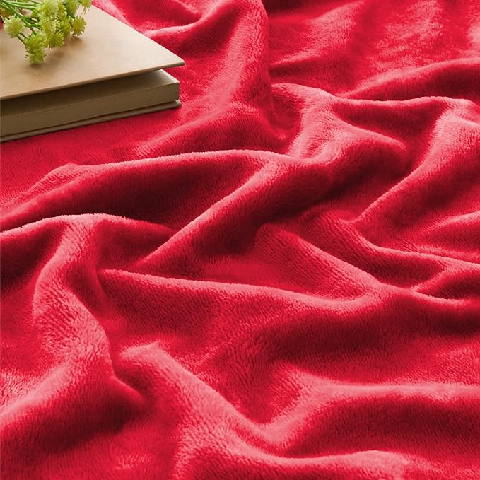 BEDELITE Fleece Blanket Twin Size Red Throw Blanket for Couch & Bed, Luxury Plush Cozy Fuzzy Blanket 60x80 inches, Super Soft Warm Lightweight Throw Blanket for Travel Camping