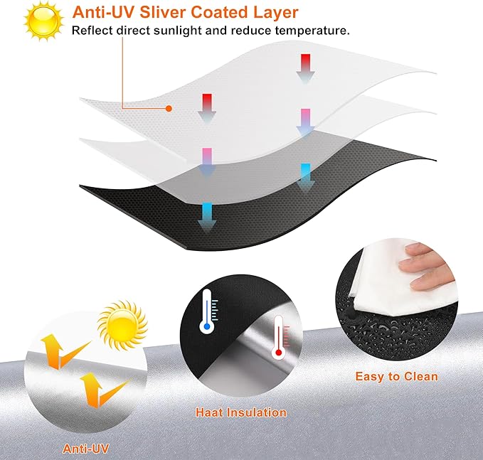 100% Black Out Window Cover Portable Blackout Shades Adhesive Thermal Blackout Blinds No Drill Guard Blind for Window Shades Temporary Room Home 57x118 Inch Darkening Shades for Skylight RV Dorm
