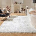 Ashler faux fur rug, Fluffy Shaggy Area Rug Ultra Soft 4 x 4 Feet Square Fur Rug White Fuzzy Rug Machine Washable Shag Rug, Nursery Decor Throw Rugs for Bedroom, kids room, Living Room