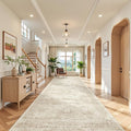 4x12 Runner Rug for Hallway, Low-Pile Wide Runner for Entryway, Long Washable Non-Slip Kitchen Rug, Soft Modern Home Decor Mat for Living, Laundry Room(4'x12', Beige/Ivory)