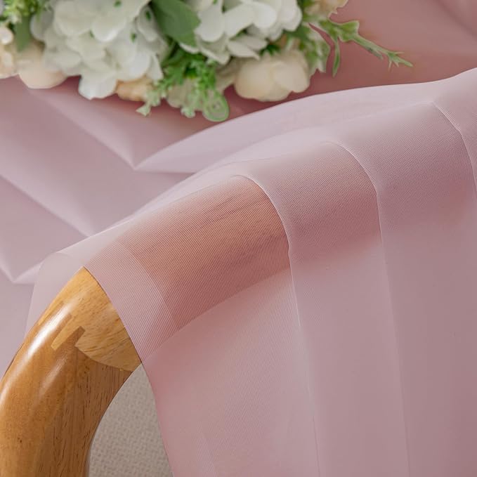 OVZME Blush Pink Sheer Curtains 78 Inches Long 2 Panels - Soft Light Filtering Window Sheer Panels for Living Room/Bedroom, Top Dual Rod Pocket, 1 Pair, Each 42Wx78L Inches