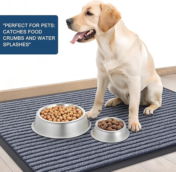 OLANLY Front Door Mat Indoor Outdoor Entrance, Waterproof Heavy Duty Doormat, Fade Resistant, Low Profile, Easy Clean Patio Porch Welcome Floor Mats for Entry, 47x17, Ash Grey